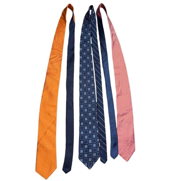 Lot of 3 Tommy Hilfiger mens orange, blue ties - Picture 1 of 5